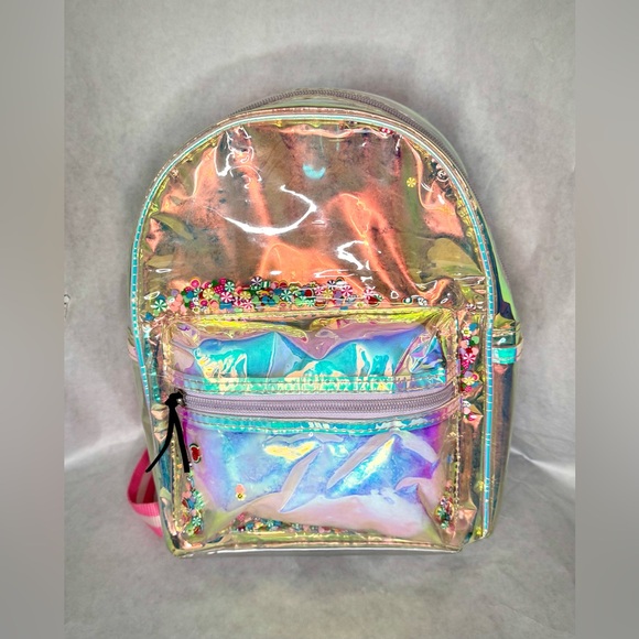 Claire's Handbags - Translucent Backpack with confetti Beads